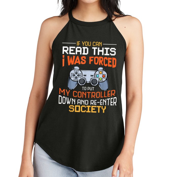 I Was Forced To Put My Controller Down Funny Gaming Women's Perfect Tri Rocker Tank