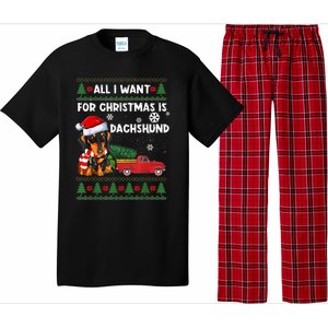 I Want For Christmas Is Dachshund Ugly Christmas Sweater Pet Gift Pajama Set