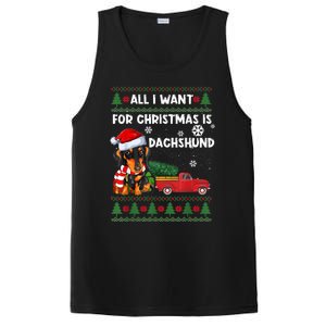 I Want For Christmas Is Dachshund Ugly Christmas Sweater Pet Gift PosiCharge Competitor Tank