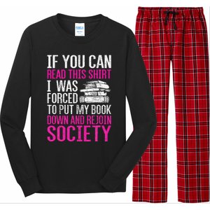 I Was Forced To Put My Book Down Reading Long Sleeve Pajama Set