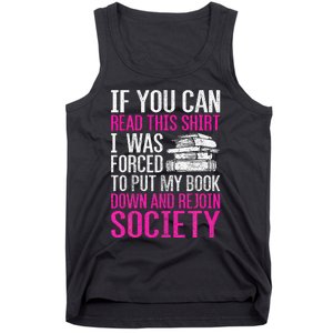 I Was Forced To Put My Book Down Reading Tank Top