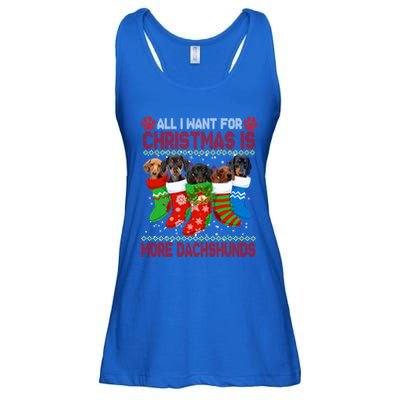 I Want For Christmas Is More Dachshunds Ugly Xmas Dog Lovers Cute Gift Ladies Essential Flowy Tank