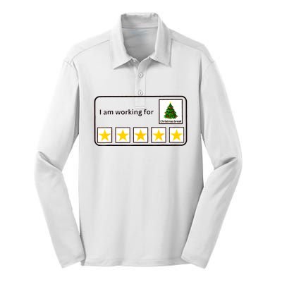 IM Working For Christmas Break 5 Stars Christmas Teacher Silk Touch Performance Long Sleeve Polo