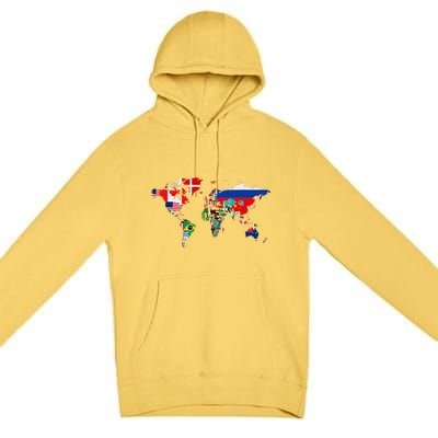 International World Flags  Flags World Map Premium Pullover Hoodie