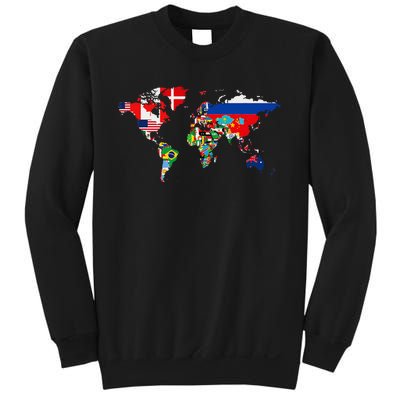 International World Flags  Flags World Map Sweatshirt