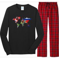 International World Flags  Flags World Map Long Sleeve Pajama Set