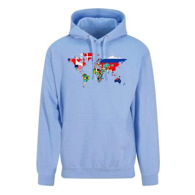 International World Flags  Flags World Map Unisex Surf Hoodie