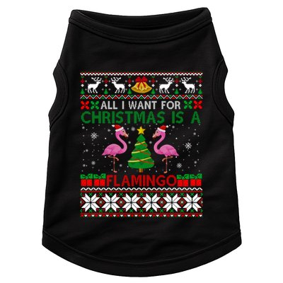 I Want For Christmas Is A Flamingo Merry Xmas Ugly Sweater Gift Doggie Tank