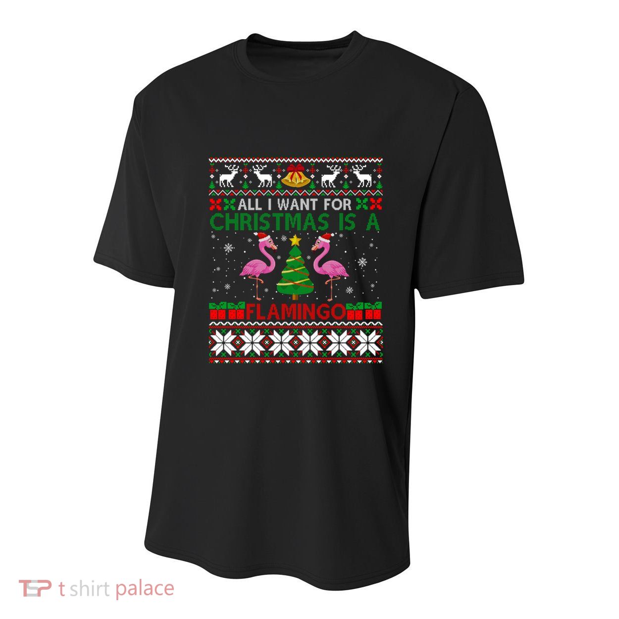 I Want For Christmas Is A Flamingo Merry Xmas Ugly Sweater Gift Youth Performance Sprint T-Shirt
