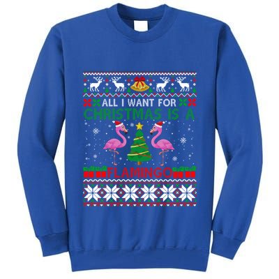 I Want For Christmas Is A Flamingo Merry Xmas Ugly Sweater Gift Tall Sweatshirt
