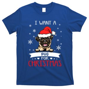 I Want For Christmas Is A Pug Dog Santa Hat Gift T-Shirt