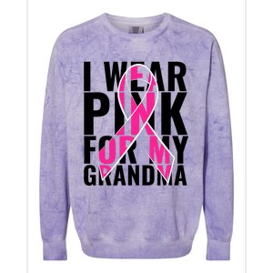 I Wear For My Grandma Breast Cancer Awareness 2024 Colorblast Crewneck Sweatshirt