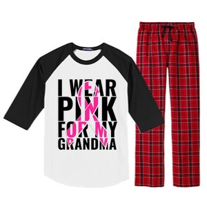 I Wear For My Grandma Breast Cancer Awareness 2024 Raglan Sleeve Pajama Set