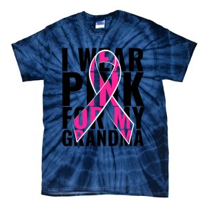 I Wear For My Grandma Breast Cancer Awareness 2024 Tie-Dye T-Shirt