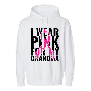 I Wear For My Grandma Breast Cancer Awareness 2024 Garment-Dyed Fleece Hoodie