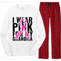 I Wear For My Grandma Breast Cancer Awareness 2024 Long Sleeve Pajama Set