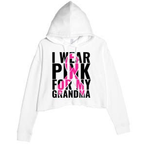 I Wear For My Grandma Breast Cancer Awareness 2024 Crop Fleece Hoodie