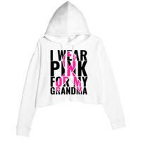 I Wear For My Grandma Breast Cancer Awareness 2024 Crop Fleece Hoodie