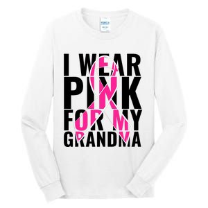 I Wear For My Grandma Breast Cancer Awareness 2024 Tall Long Sleeve T-Shirt