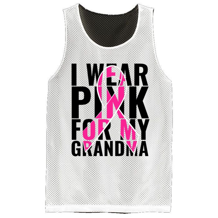 I Wear For My Grandma Breast Cancer Awareness 2024 Mesh Reversible Basketball Jersey Tank