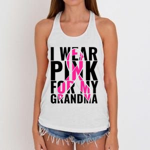 I Wear For My Grandma Breast Cancer Awareness 2024 Women's Knotted Racerback Tank