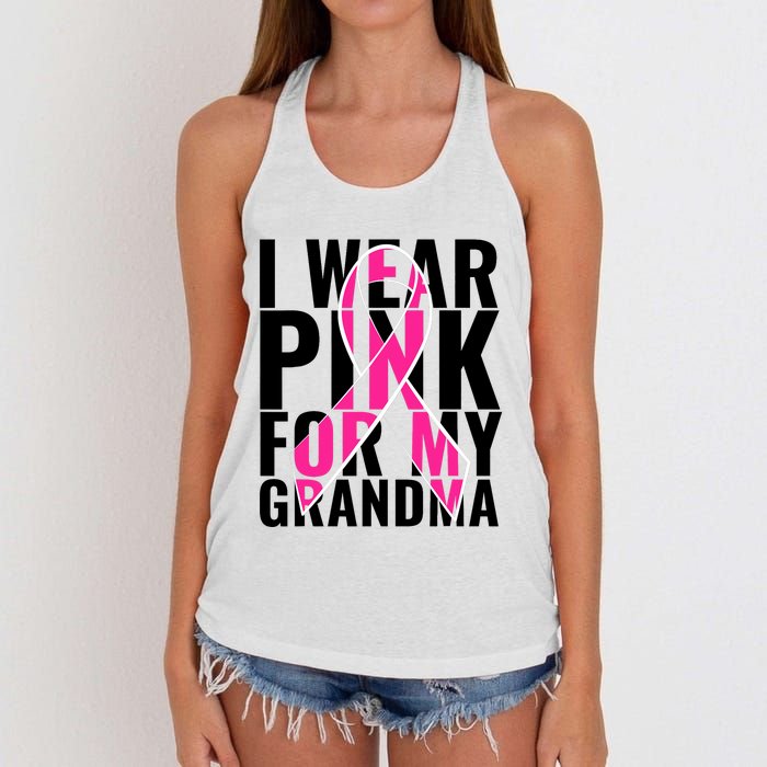 I Wear For My Grandma Breast Cancer Awareness 2024 Women's Knotted Racerback Tank