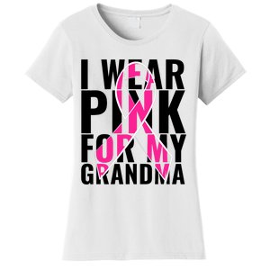 I Wear For My Grandma Breast Cancer Awareness 2024 Women's T-Shirt