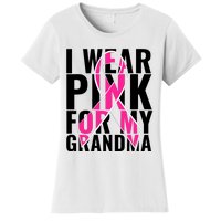 I Wear For My Grandma Breast Cancer Awareness 2024 Women's T-Shirt