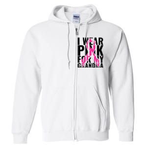 I Wear For My Grandma Breast Cancer Awareness 2024 Full Zip Hoodie