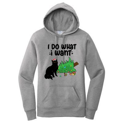 Ido Whatiwant Funny Cat Christmas Tree Cute Gift Women's Pullover Hoodie