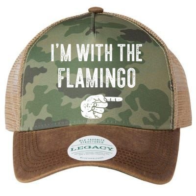 IM With Flamingo Halloween Christmas Funny Gift Legacy Tie Dye Trucker Hat