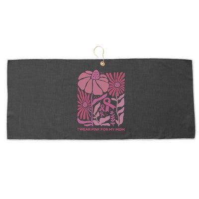 I Wear For My Mom Breast Cancer Awareness Large Microfiber Waffle Golf Towel