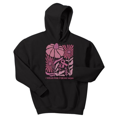 I Wear For My Mom Breast Cancer Awareness Kids Hoodie