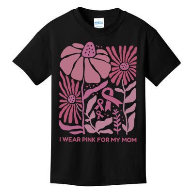 I Wear For My Mom Breast Cancer Awareness Kids T-Shirt