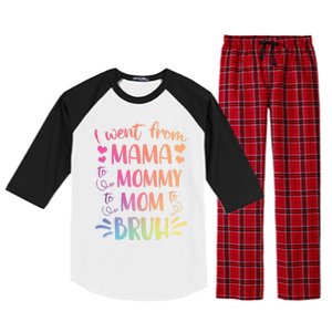 I Went From Mama To Mommy To Mom To Bruh Raglan Sleeve Pajama Set