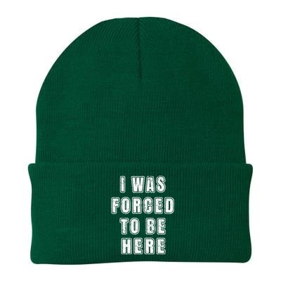 I Was Forced To Be Here Funny Jokes Sarcastic Knit Cap Winter Beanie