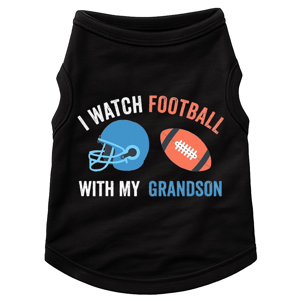 I Watch Football With Grandson Vintage Football Lover Sports Doggie Tank