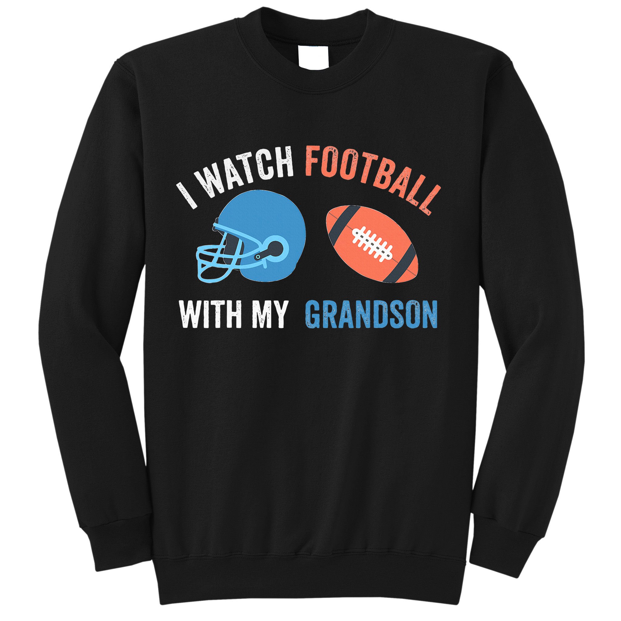 I Watch Football With Grandson Vintage Football Lover Sports Sweatshirt