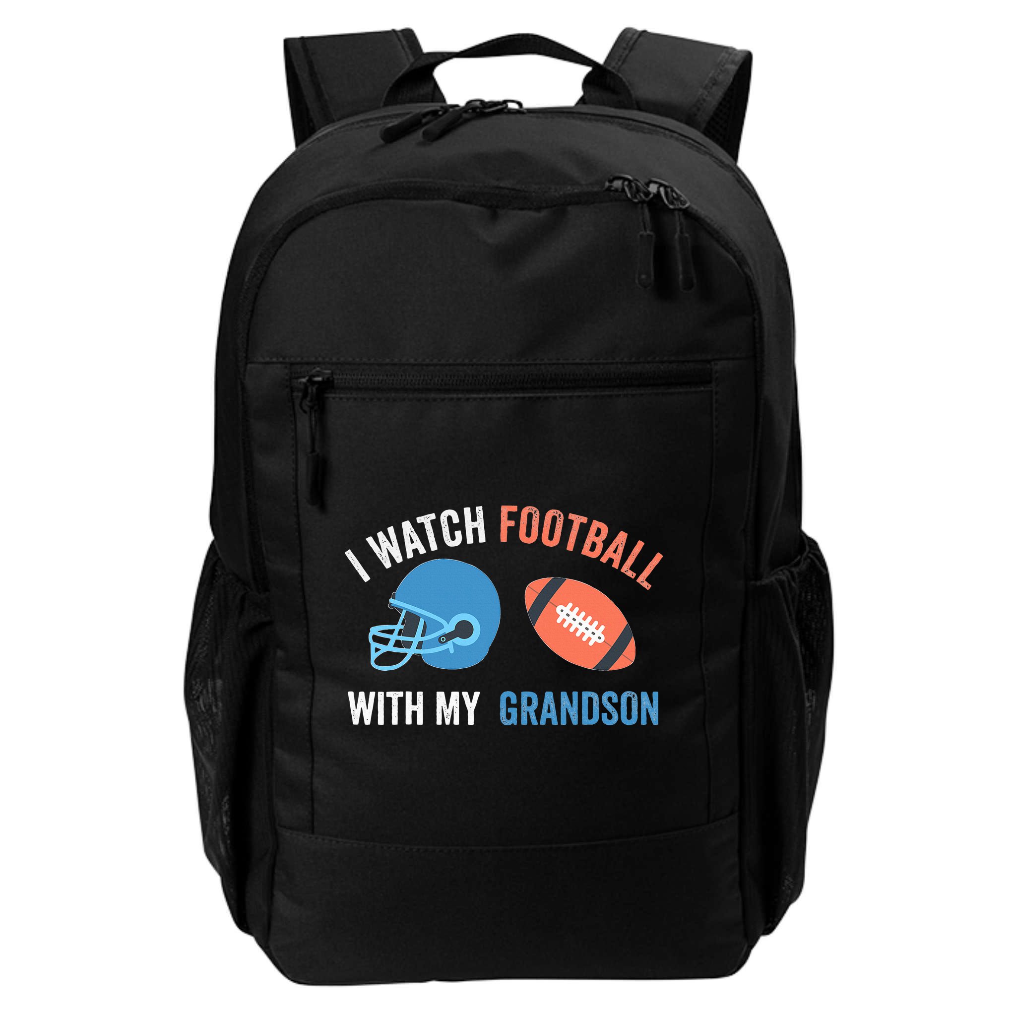 I Watch Football With Grandson Vintage Football Lover Sports Backpack