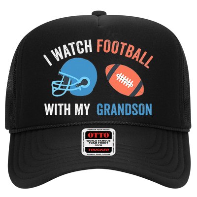 I Watch Football With Grandson Vintage Football Lover Sports Hat