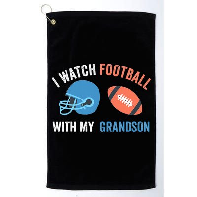 I Watch Football With Grandson Vintage Football Lover Sports Golf Towel