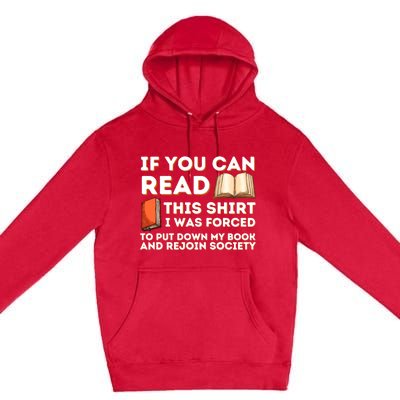 I Was Forced To Put My Book Down Funny Reading Bookworm Gift Premium Pullover Hoodie