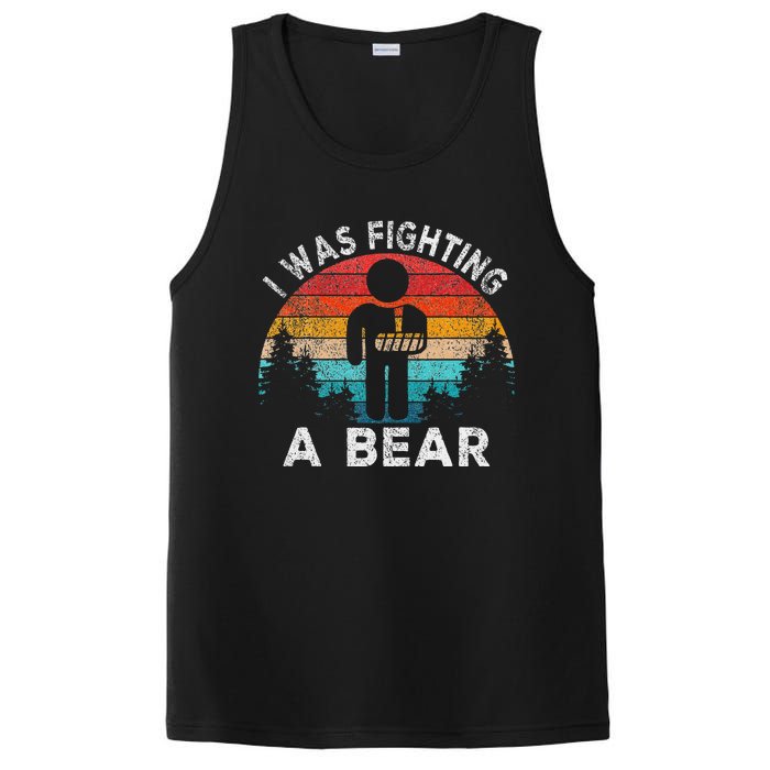 I Was Fighting A Bear Get Well Soon Broken Arm Surgery Retro PosiCharge Competitor Tank