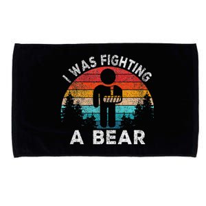 I Was Fighting A Bear Get Well Soon Broken Arm Surgery Retro Microfiber Hand Towel