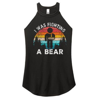 I Was Fighting A Bear Get Well Soon Broken Arm Surgery Retro Women’s Perfect Tri Rocker Tank