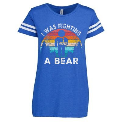 I Was Fighting A Bear Get Well Soon Broken Arm Surgery Retro Enza Ladies Jersey Football T-Shirt