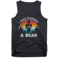 I Was Fighting A Bear Get Well Soon Broken Arm Surgery Retro Tank Top