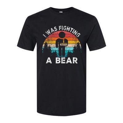 I Was Fighting A Bear Get Well Soon Broken Arm Surgery Retro Softstyle CVC T-Shirt