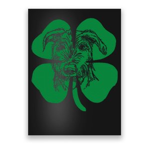 Irish Wolfhound Face Head Green Shamrock Saint Patrick's Day Poster