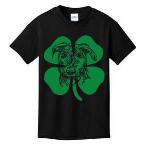 Irish Wolfhound Face Head Green Shamrock Saint Patrick's Day Kids T-Shirt